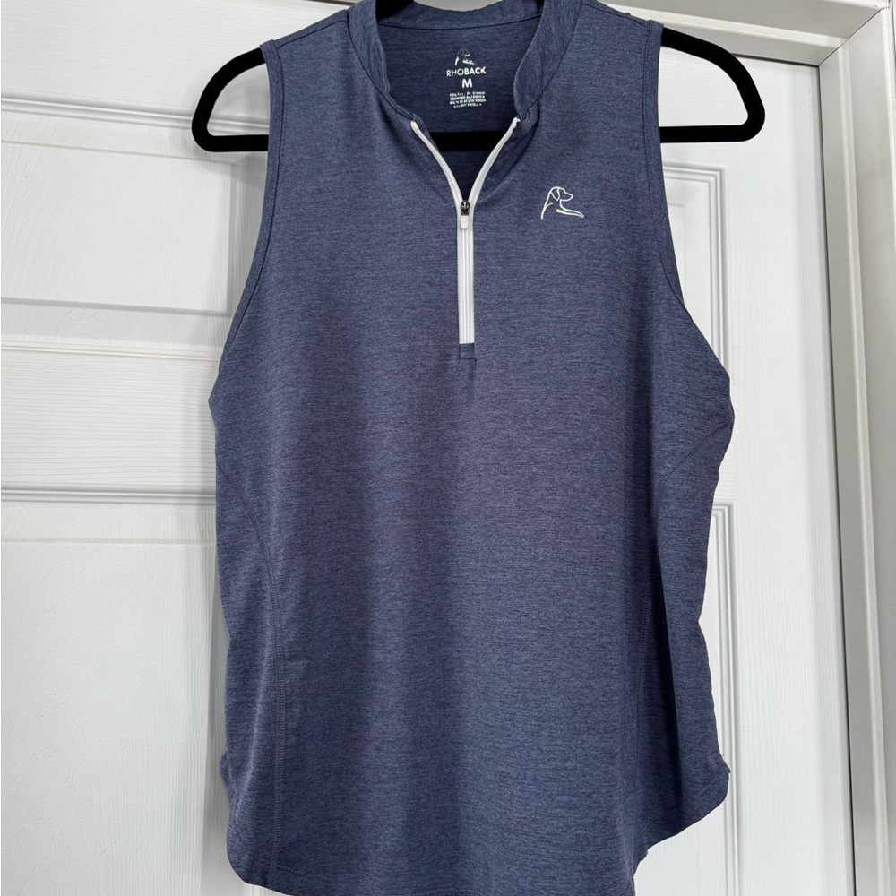 Rhoback Heather Blue Sleeveless 1/4 Zip